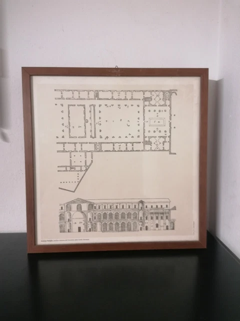 Pianta E Sezione Del Convento Della Carità Venezia Progetto Grafico Vintage...