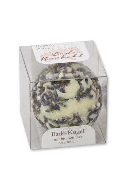 Badekugel Badepraline Lavendel Bio-Schafmilch Shea-/Kakaobutter Olivenöl 50g
