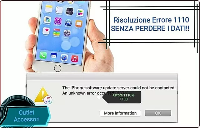 Riparazione Problema Errore Itunes 1110 1100 Memoria Piena Iphone 7 8 X XS 11 XR