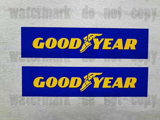 2x Goodyear Tires decals stickers calcomanias sponsor Racing SCCA logo Pick Size