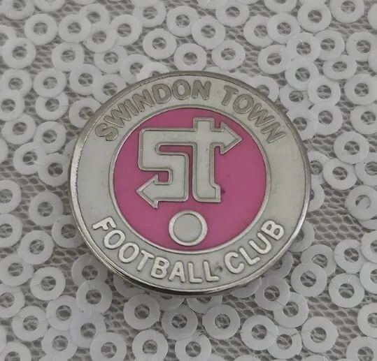 Swindon Town Round White & Pink Pin Badge