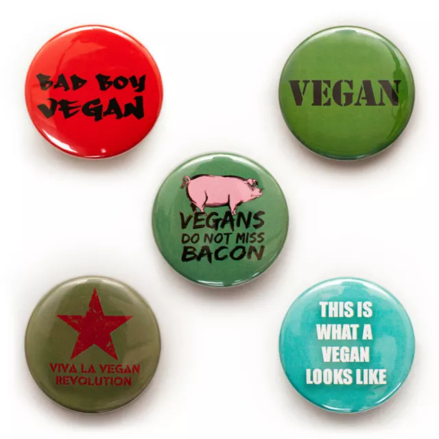 Vegan Badges Veggie Pin Button Badge Set Herbivore Climate Change Activist Gifts