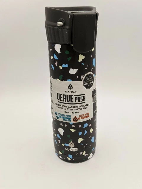Manna 16oz Verve Push Double Wall Stainless Steel Travel Mug Vacuum Insulated