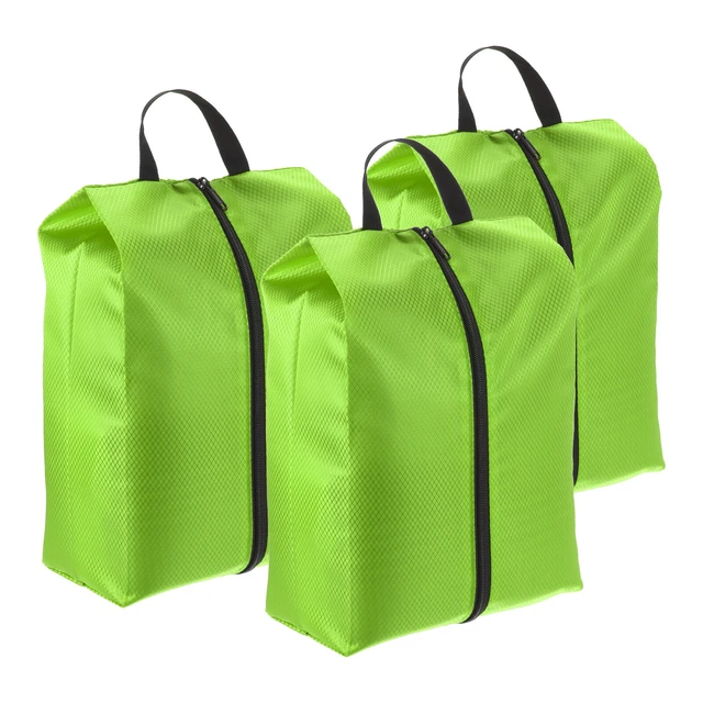3 pz borse per scarpe da viaggio, borsa per scarpe portatile con cerniera da viaggio, verde