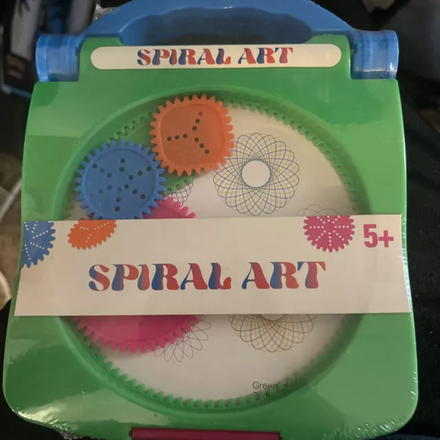 Spirograph Spiral Art GREEN Children's Craft Set Carry Case Travel Size