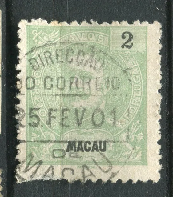 MACAU; 1901 classic Carlos issue fine used 2c. value + fair Postmark
