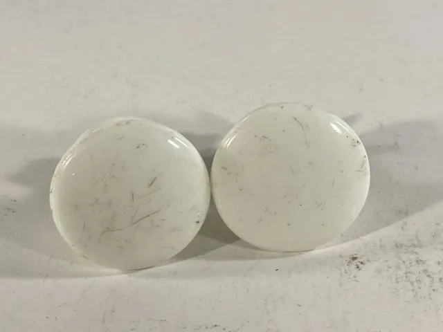 2 boutons de commode en porcelaine blanche vintage porte d'armoire matériel 1,5" jour tirage de tiroir