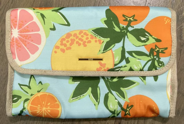 Beautiful Trina Turk Tropical Make Up Travel Bag Case Hanging 10”