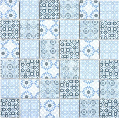 Baku Ceramica Mosaico Baku Blu Piastrelle Parete Specchio Cucina Bagno Mos18-0004_F 