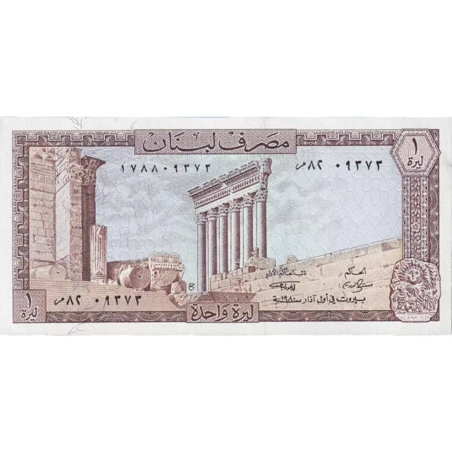 [#809993] Billet, Lebanon, 1 Livre, Undated (1980), KM:61c, NEUF