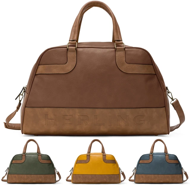 Borsone HERLING MEITNER - Pelle PU, Coffee Brown, 55x27x23 Cm, Con Tracolla Rimovibile - Foto 10