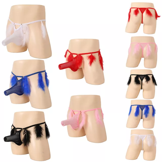 Mens Briefs Fancy Underwear Tempting Thong Sheath G-String Mesh Nightwear Sexy 3