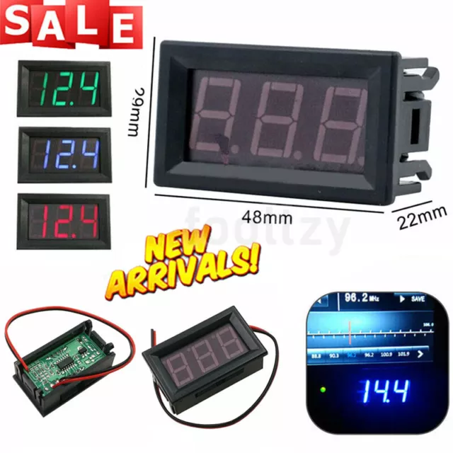 LED Digital Voltage Volt Meter Display Voltmeter DC 12V~24V For Motorcycle Car