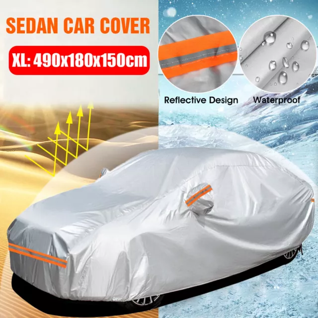 XL Waterproof Car Full Cover Breathable UV Protection Outdoor For BMW 3-Series