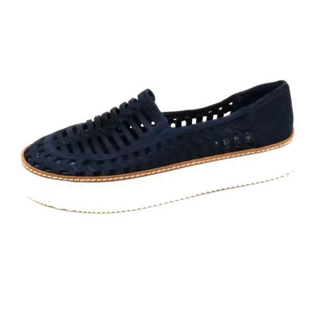 Vince Camuto Womens Sneaker Romeena Blue Loafer Open Weave Round Toe Flat Heel 9