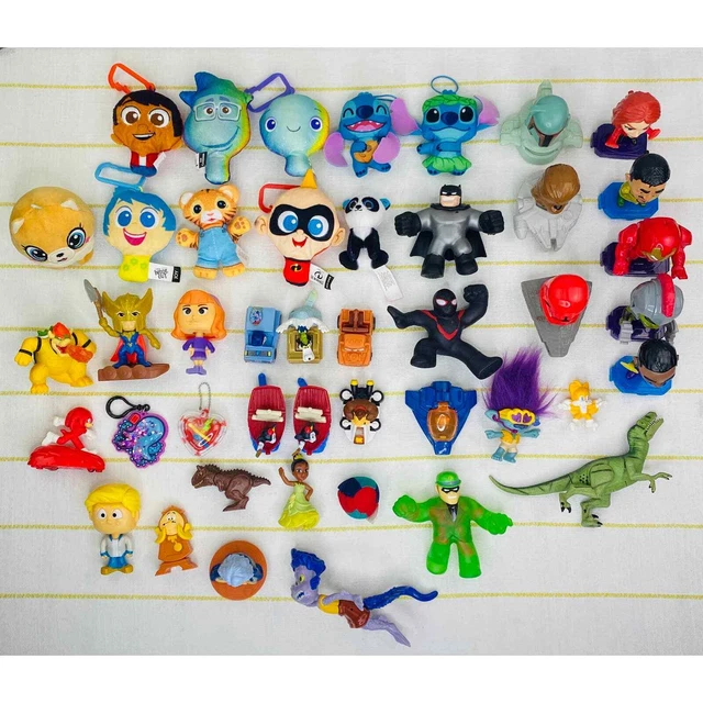 Lot of Happy Meal Toys Action Figures and Key Chain Plush Collectibles Pretend