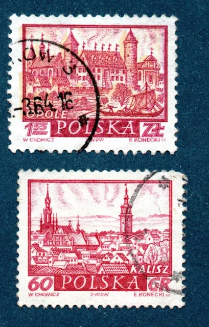 POLAND stamps 1960 Old Polish Towns: Kalisz/Opole - 2 stamps