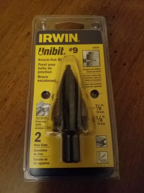 IRWIN TOOLS UNIBIT #9 10239 Step Drill Bit 7/8 - 1 1/8" NEW