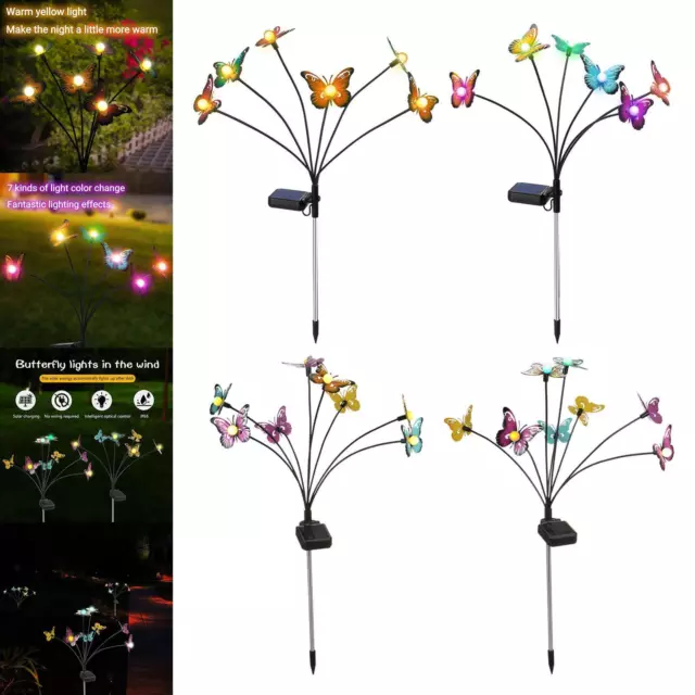 IP65 Étanche Lampe Papillon Lampes Solaires Extérieures pour Jardin Patio