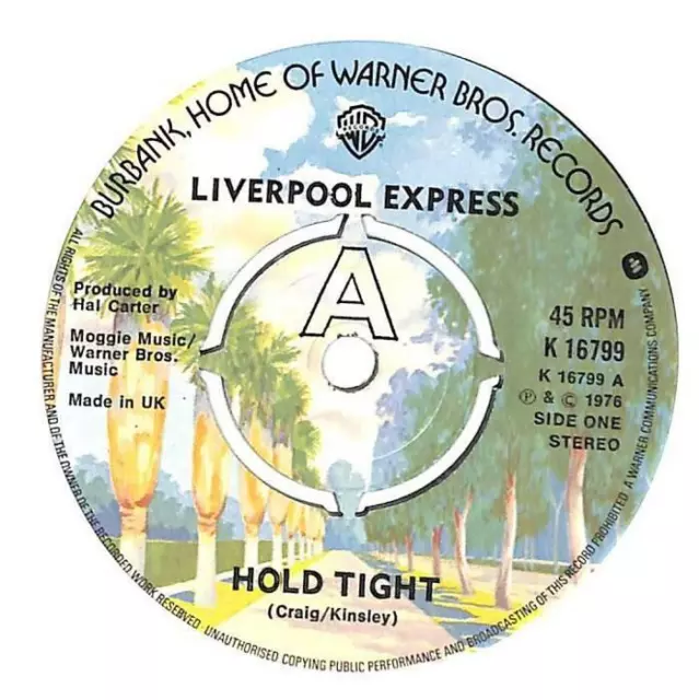 Liverpool Express Hold Tight UK 7" Vinyl Record Single 1976 K16799 45 EX-