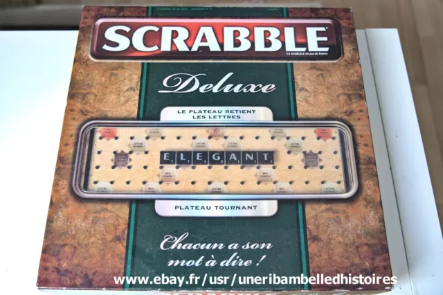 Jeu de société Scrabble Deluxe, mots croisés, vintage des années 1980,  plateau tournant -  France
