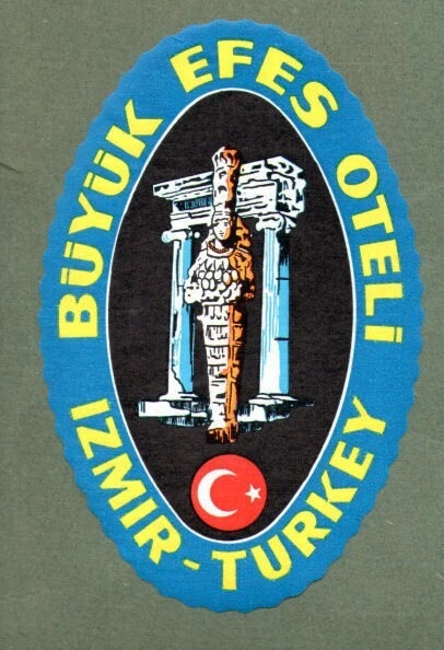 RARE Hotel luggage label Turkey, pretty image # 017