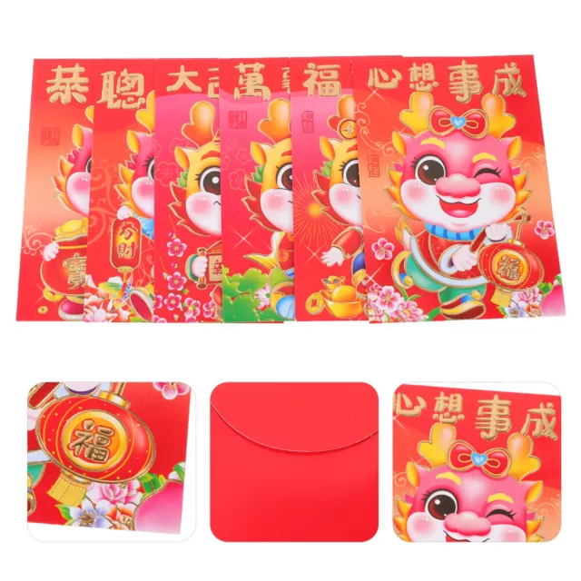 60 Pcs Purses 2024 Money Bag Year of The Dragon Red Envelope Envelopes Pocket