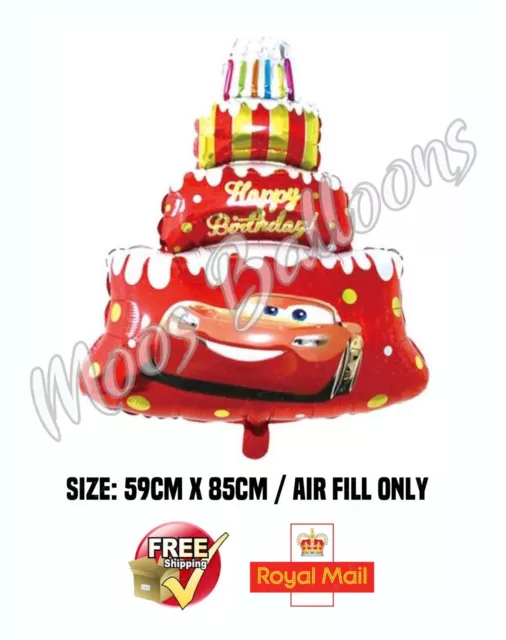 DISNEY CARS LIGHTENING McQUEEN Foil Balloon Party Decor UK Seller - Free P&P