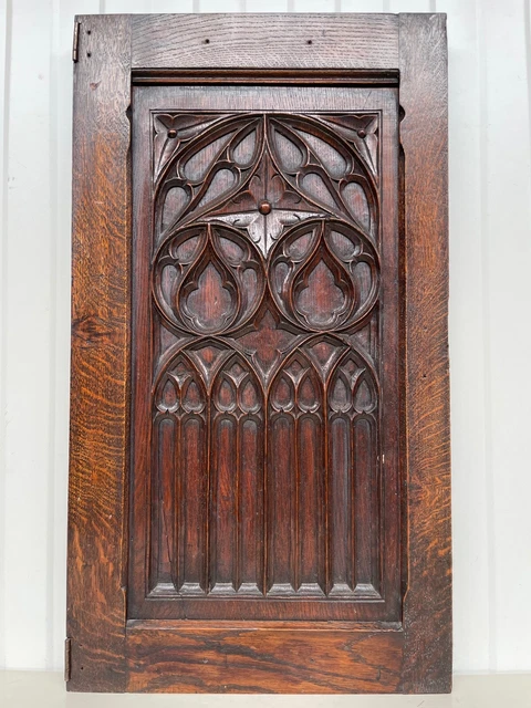 Stunning Gothic Revival Door panel Carved in oak II