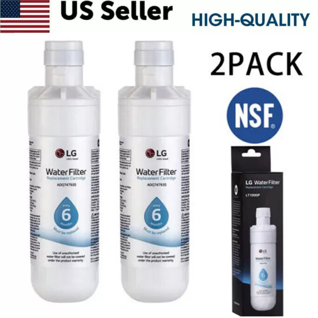 2 PACK REPLACEMENT Refrigerator Refresh Ice Water Filter LG LT1000P