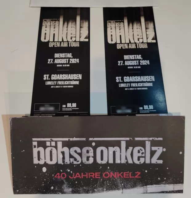 Zwei Tickets Böhse Onkelz Tour 27.08.2024, Loreley, Open Air