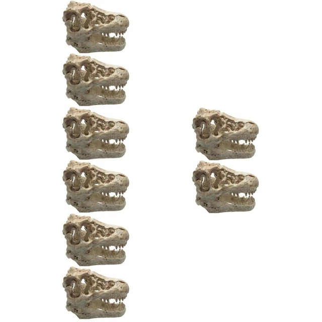 8 Pcs Skull Reptile House Fish Huts Dinosaur Resin Ornaments