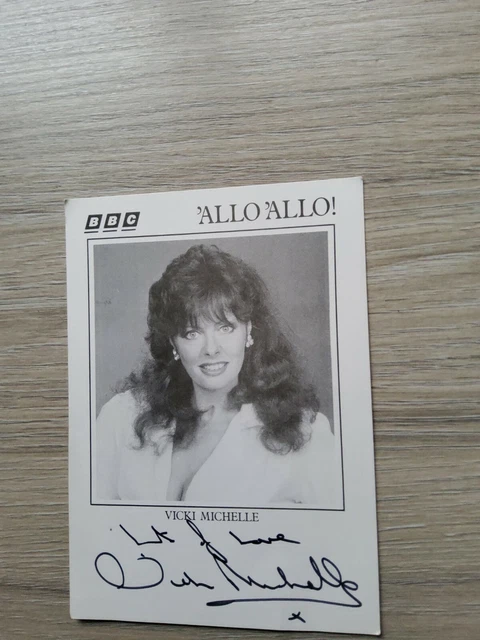 Tv Comedy Actress 1980S Postcard,Allo Allo ,Vicki Michelle Signed,
