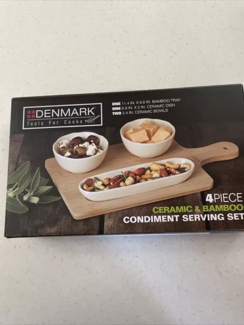 Denmark 6 piece ceramic and bamboo set – brand new in the box, condime -  household items - by owner - housewares sale