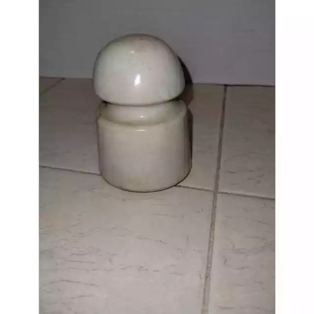 Porcelain Vintage Mushroom Cap Screw Insulator 3 3/8"