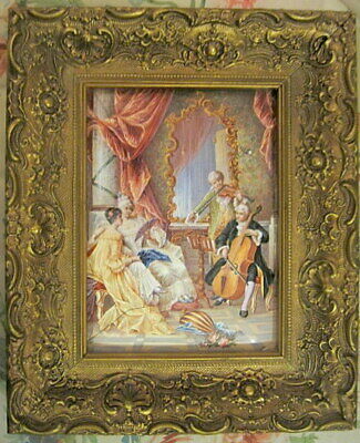 French? Larger 19th Century Handpainted Scene on Copper, Framed