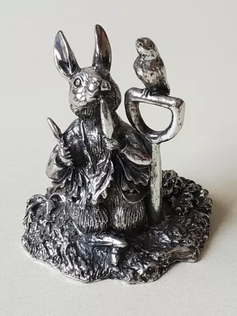 Pewter Peter Rabbit by Beatrix Potter Figurine. Godinger Silver