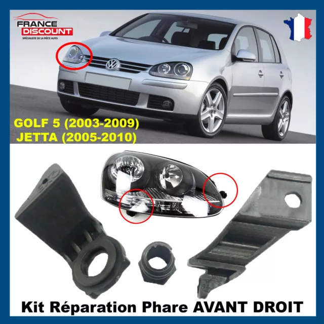 Kit réparation Pattes de fixation phare optique gauche droit pour  Volkswagen Caddy 3 Touran - Origine Pièces Auto