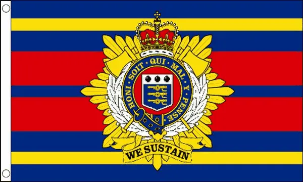 Cortina ataúd bandera militar del Royal Logistic Corps con envío rápido