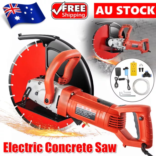 1800KW Electric Concrete Saw 355mm Cutter Wet Dry Demo Tool Circular Cutting Set