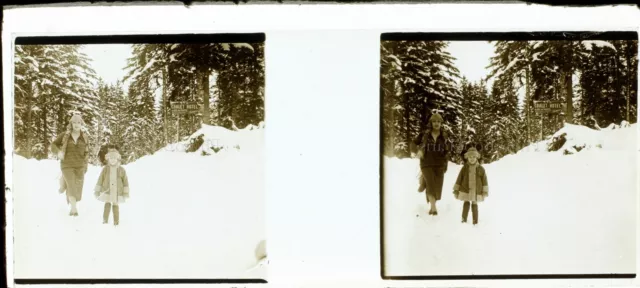 FRANCE Alps snow mountain door neck, photo stereo glass plate VR3L8n2 2