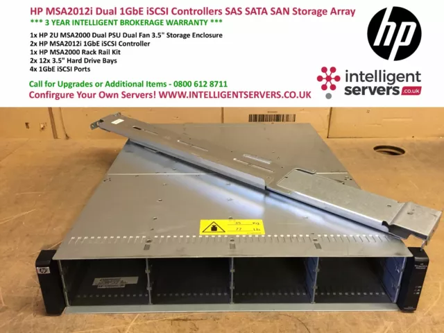 HP MSA2012i Dual 1GbE iSCSI Controllers SAS SATA SAN Storage Array AJ747A