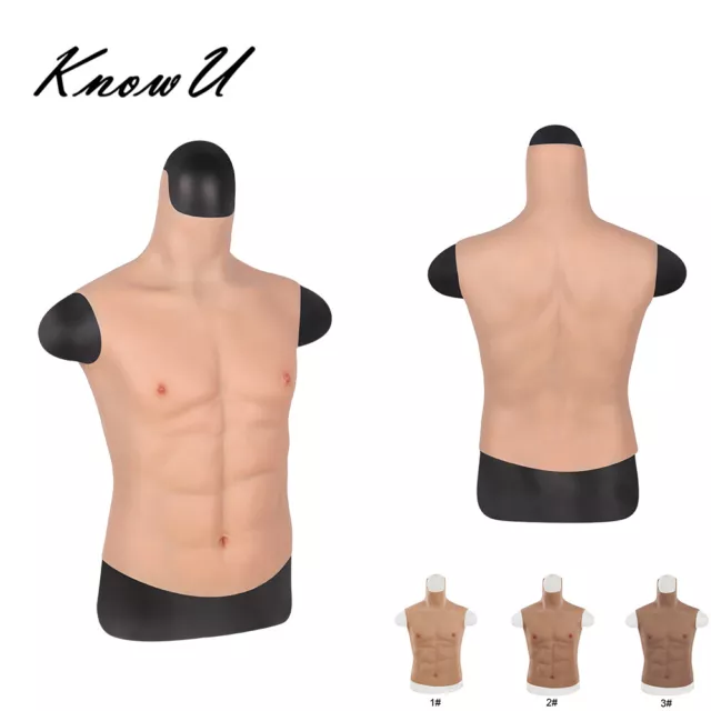 SILICONE MUSCLE BODY Suit Man Artificial Fake Chest Cosplay Costume  Crossdresser £88.00 - PicClick UK