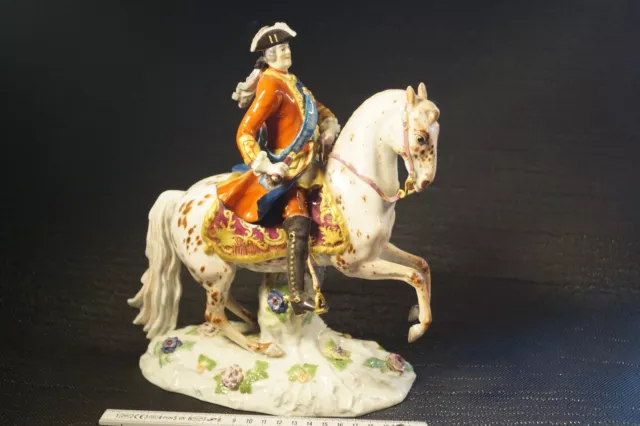 Meissen"AUGUST d. STARKE zu Pferd" J.J. Kändler(1706-75) h=28 t=11