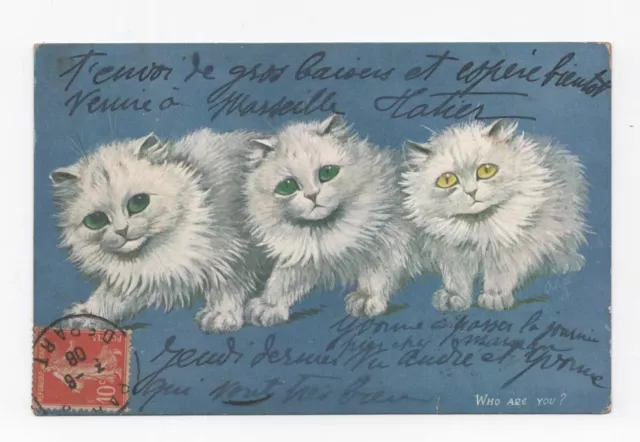 Louis WAIN . Chats blancs