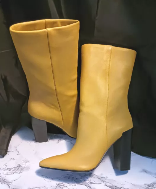 Dolce Vita Women's Yellow Faux Leather Pull On Fashion Boots size 7