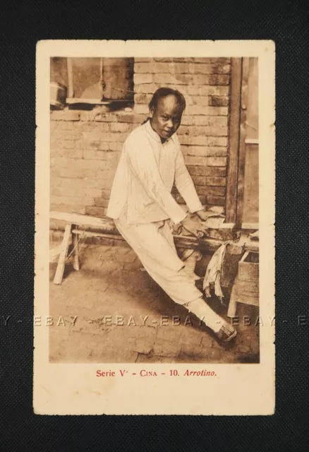 Old Italia China Postcard Knife Grinder Cina Arrotino . Ca Year 1920-30