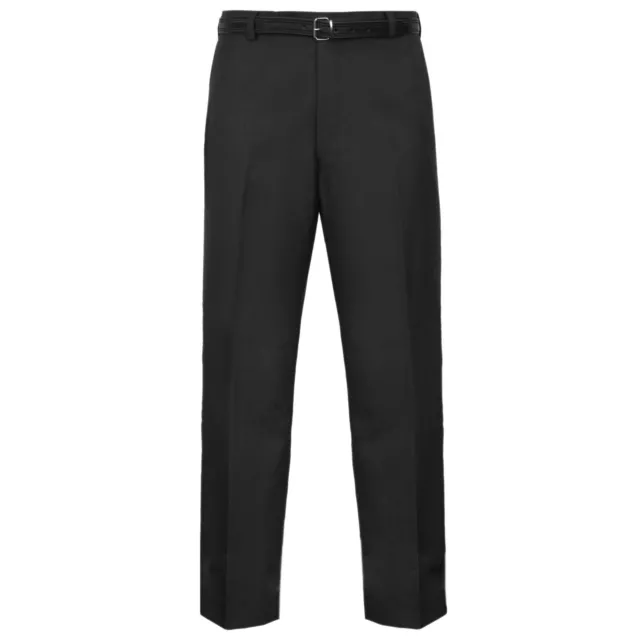 Mens Trousers Office Business Work Formal Casual Smart Belt Pockets Dress Pants