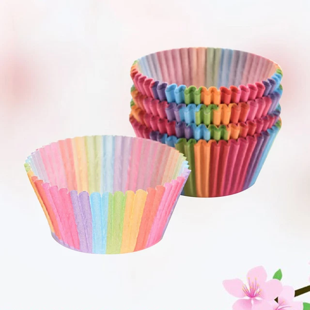 300 pezzi carta cioccolato arcobaleno colorata tazza cupcake fodere cottura torta ta