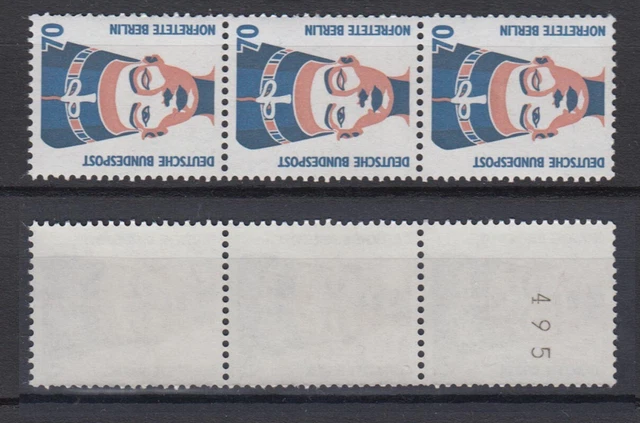 Bund 1374 RM 3er Streifen mit ungerade Nummer SWK 70 Pf postfrisch